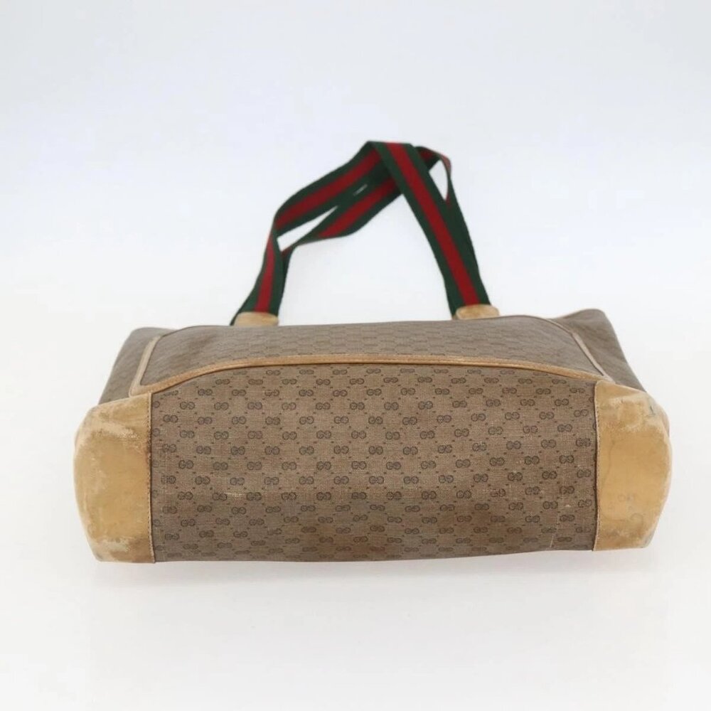 GUCCI Micro GG Supreme Web Sherry Line Bag PVC Beige 002 904 0223 Auth 156847 - Picture 7 of 16